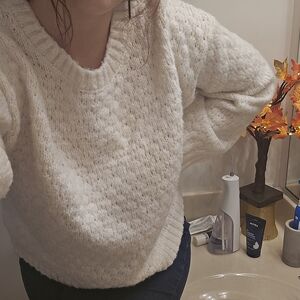 SO Women's Cream Crew Neck Sweater